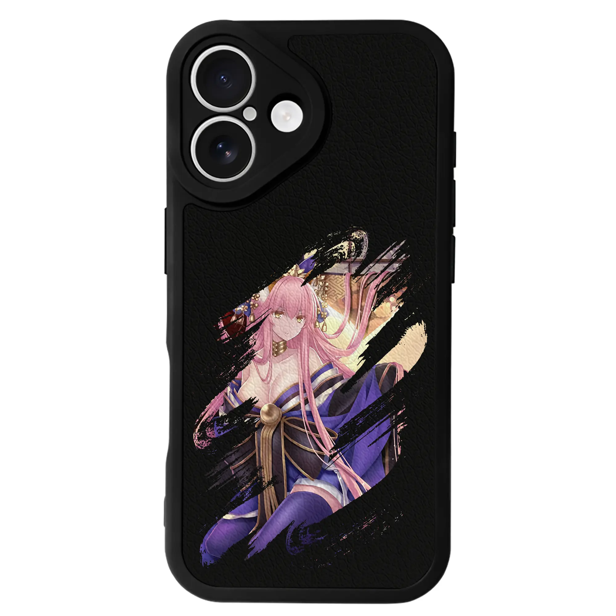 FGO グッズ,玉藻の前 - IPhone 16シリーズ対応 ・ シリコンスマホケース ・ レザー調 ・ 高精度フィット ・ 耐衝撃 ・ ワイヤレス充電対応 ・ 精密カット